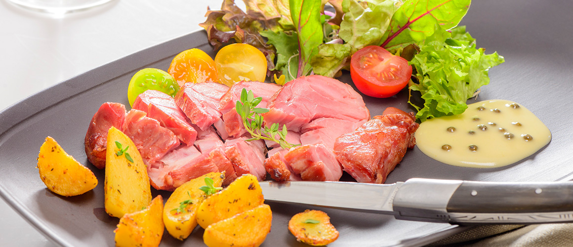 MyAubel Mini jambonneau Aubel® frit sauce au poivre vert